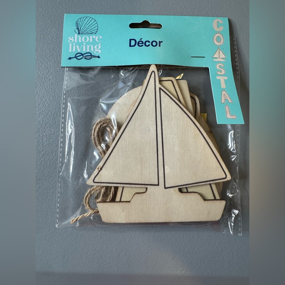 🛍️Any 5 items for $15 🛍️ Coastal Wooden Sailboat Wall Decor - Natural Brown